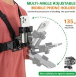 ⁦حامل موبايل بحزام يثبت على الصدر لتصوير الفيديوهات بمشبك قابل للتعديل⁩ - الصورة ⁦9⁩