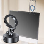 ⁦حامل موبايل مغناطيسي معدني بقوة شفط عالية للسيارات والاسطح الملساء - قابل للطي⁩ - الصورة ⁦4⁩