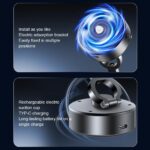 ⁦حامل موبايل مغناطيسي معدني بقوة شفط عالية للسيارات والاسطح الملساء - قابل للطي⁩ - الصورة ⁦6⁩