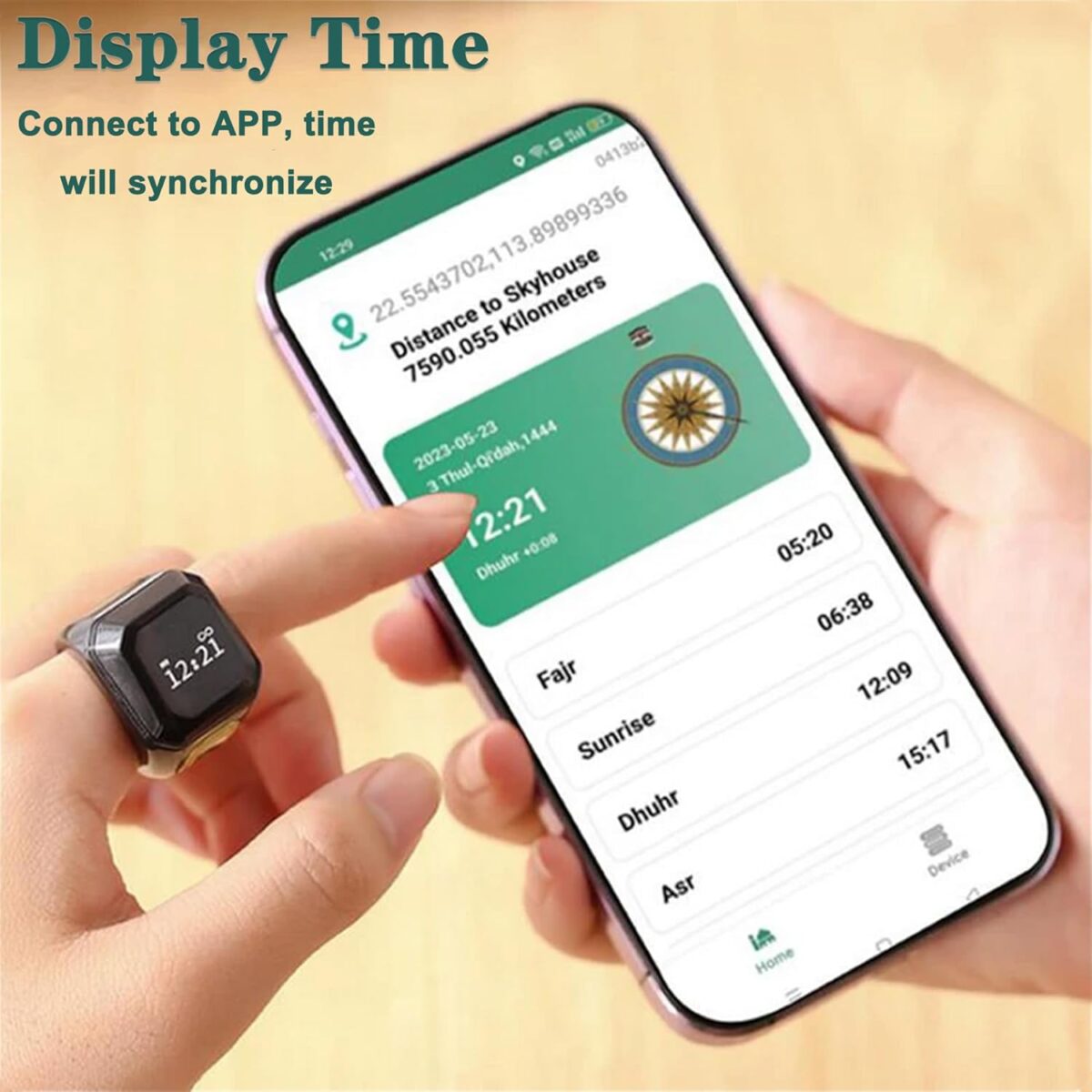 ⁦خاتم تسبيح وذكر ديجيتال بشاشة ليد قابل للشحن⁩ - الصورة ⁦6⁩