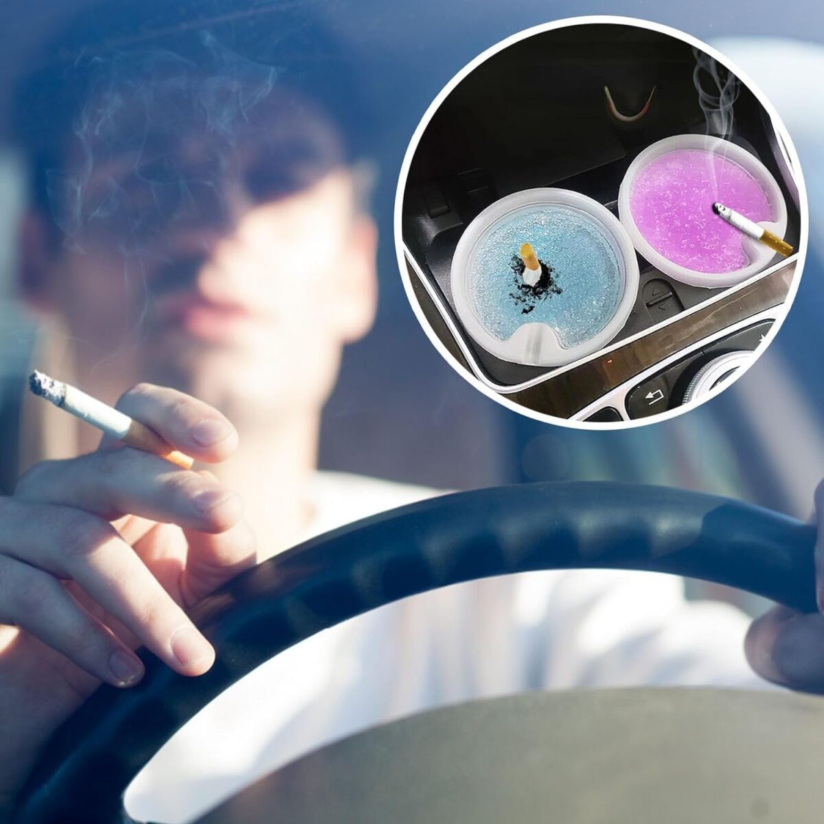 ⁦طفاية سجائر  للاستخدام مرة واحدة مع 6 عبوات + 6 جل لامتصاص الرماد وإزالة الروائح الكريهة⁩ - الصورة ⁦1⁩