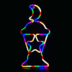 فانوس رمضان مجسم باضاءة نيون ملونة ثابتة بارتفاع 50 سم