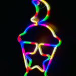 ⁦فانوس رمضان مجسم باضاءة نيون ملونة ثابتة بارتفاع 50 سم⁩ - الصورة ⁦3⁩