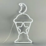 ⁦فانوس رمضان مجسم باضاءة نيون ملونة ثابتة بارتفاع 50 سم⁩ - الصورة ⁦4⁩