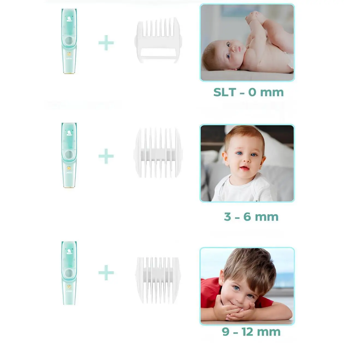⁦ماكينة حلاقة الشعر للاطفال ب 3 امشاط سيراميك مختلفة حسب طول الشعر قابلة للشحن⁩ - الصورة ⁦7⁩