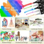 ⁦مجموعة اقلام ماركر 24 لون برؤوس مزدوجة  للرسم والتلوين⁩ - الصورة ⁦9⁩