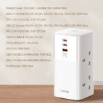 ⁦بقوة 2500 واط USB ومنفذ Type_C مشترك كهربائي وشاحن ب 4 منافذ للفيش و منفذين⁩ - الصورة ⁦7⁩