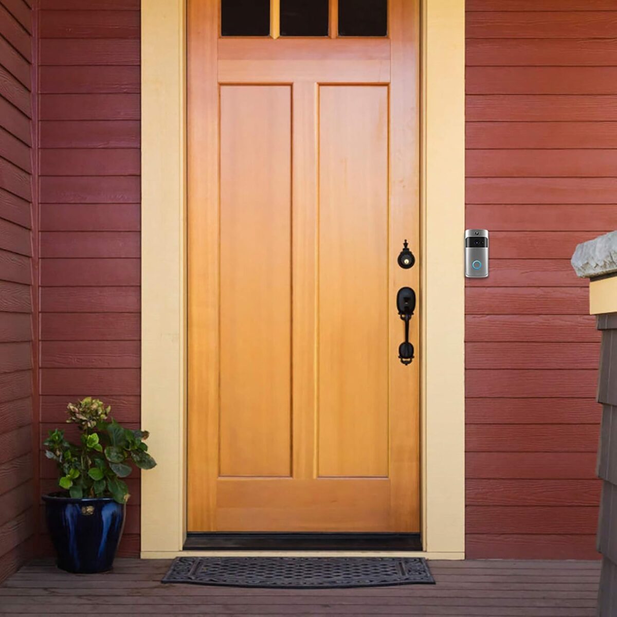 ⁦جرس باب لاسلكي بكاميرا يعمل بالواي فاي مع صوت ثنائي الاتجاه لامان المنزل⁩ - الصورة ⁦2⁩