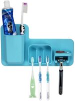 ⁦حامل ومنظم سيليكون لفرش ومعجون الاسنان لاصق علي الحوائط والاسطح الملساء⁩ - الصورة ⁦3⁩