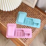 ⁦حامل ومنظم سيليكون لفرش ومعجون الاسنان لاصق علي الحوائط والاسطح الملساء⁩ - الصورة ⁦4⁩