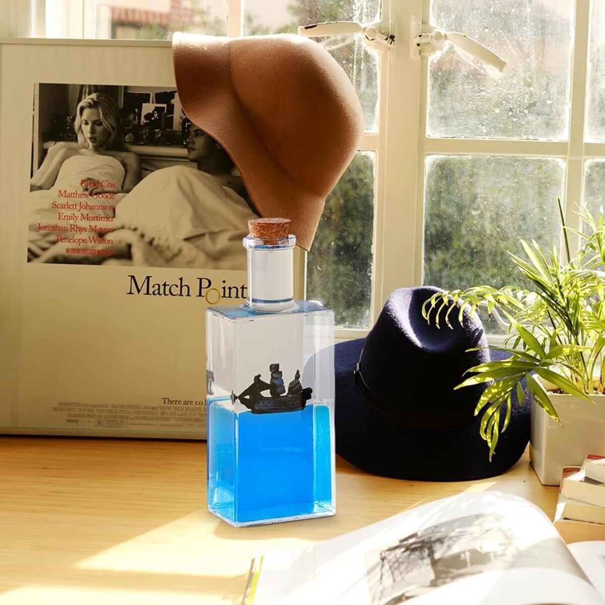 ⁦زجاجة ديكور مزينة من الداخل بسفينة بحرية مجسمة⁩ - الصورة ⁦4⁩