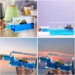 ⁦زجاجة ديكور مزينة من الداخل بسفينة بحرية مجسمة⁩ - الصورة ⁦8⁩