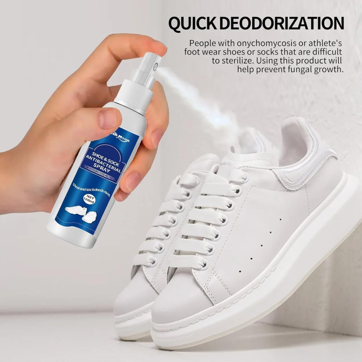 ⁦سبراي معطر للاحذية والشرابات مضاد للتعرق والبكتيريا 120 مل⁩ - الصورة ⁦2⁩