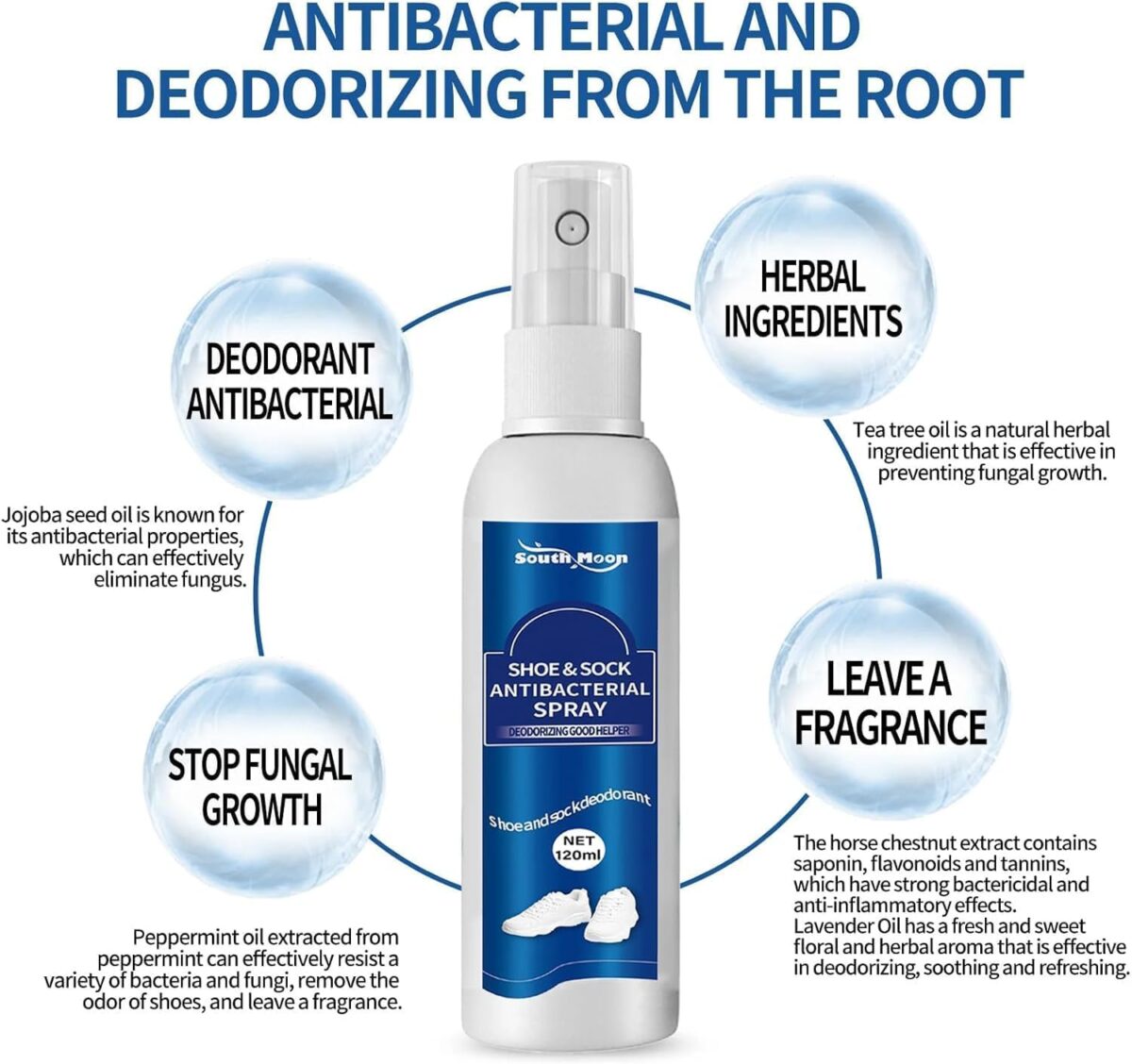 ⁦سبراي معطر للاحذية والشرابات مضاد للتعرق والبكتيريا 120 مل⁩ - الصورة ⁦4⁩