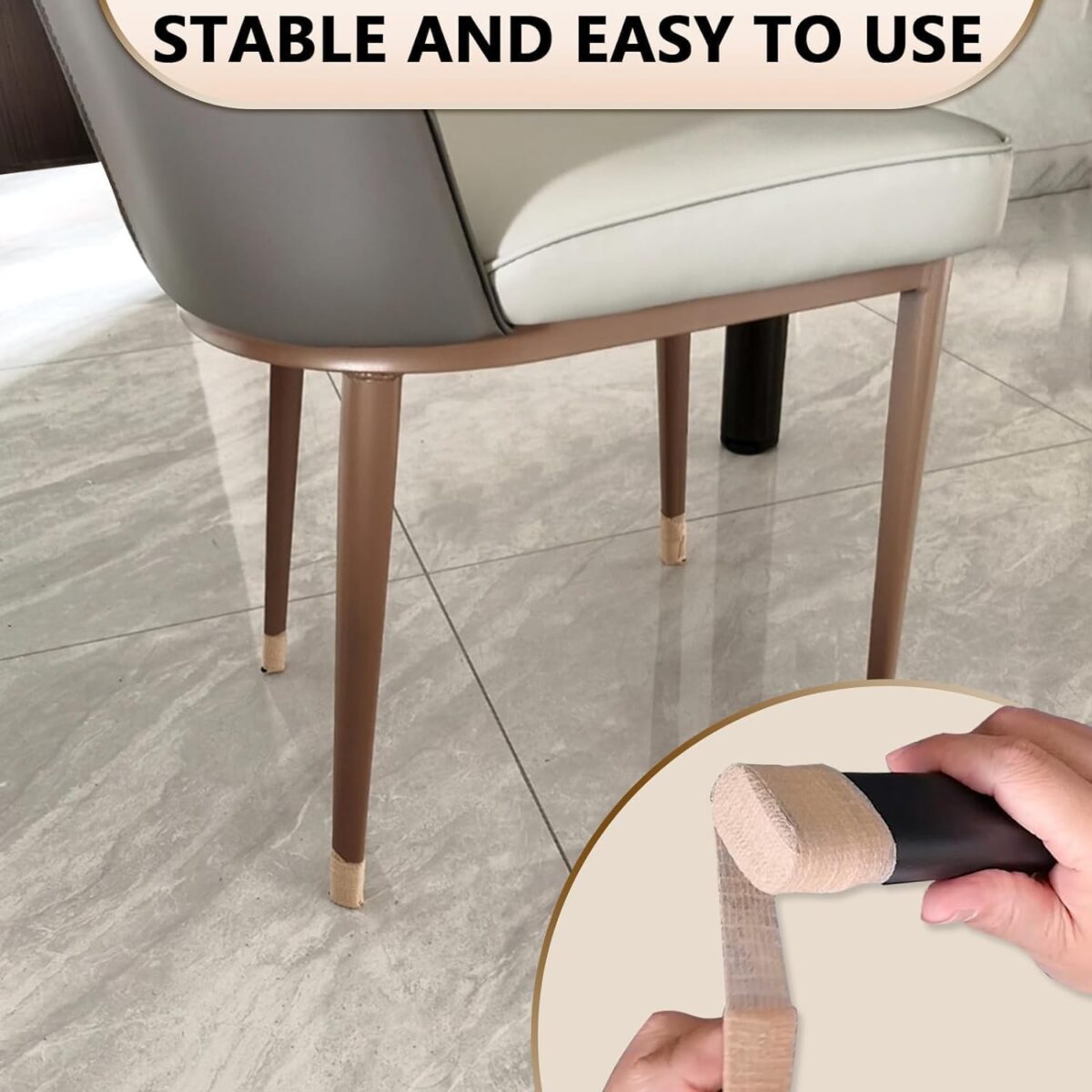 ⁦شريط واقي لارجل الكراسي والاثاث لاصق مقاوم للانزلاق ويحمي من الضوضاء والخدوش⁩ - الصورة ⁦2⁩