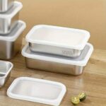 ⁦طقم علب ثلاجة ستانلس ستيل 3 قطع بمقاسات مختلفة بغطاء محكم الغلق لحفظ الطعام⁩ - الصورة ⁦6⁩