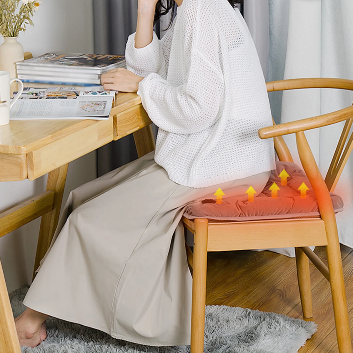 ⁦مدفأة  مبطنة لمقعد كرسي السيارة 5 فولت ب يو اس بي للشحن⁩ - الصورة ⁦3⁩