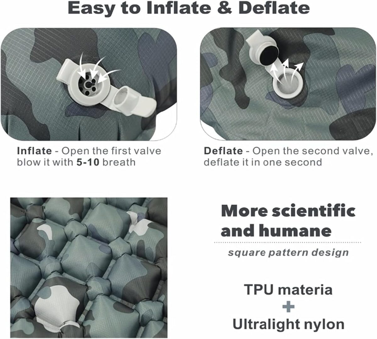 ⁦مرتبة هوائية محمولة قابلة للطي للرحلات والتخييم 2 متر⁩ - الصورة ⁦2⁩