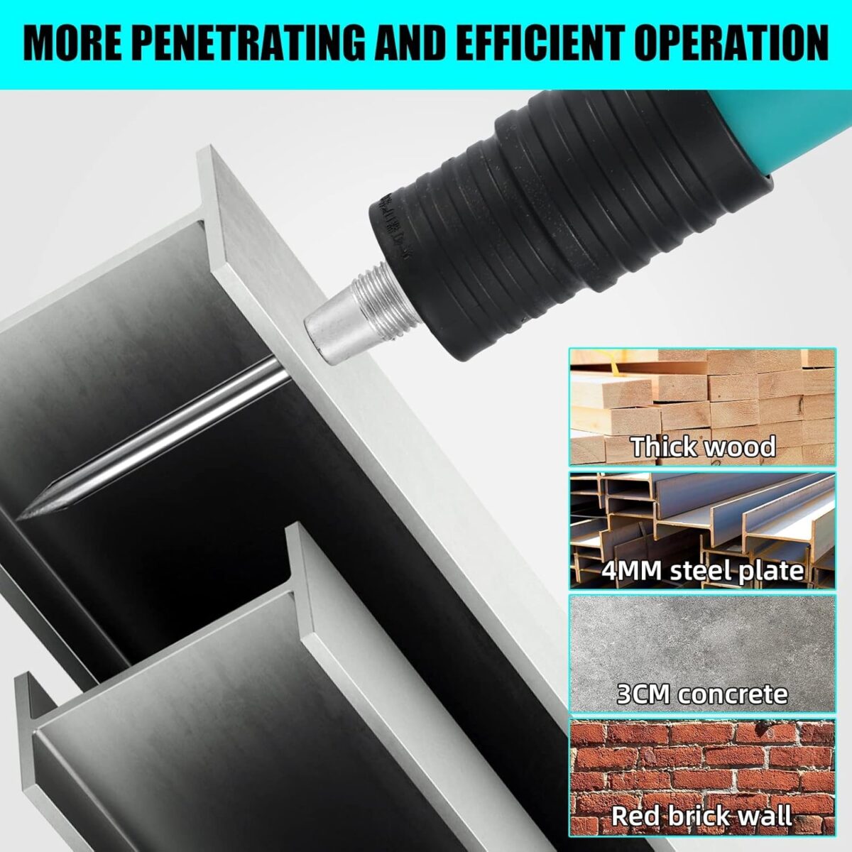 ⁦مسدس مسامير لاسلكلي يدوي مضاد للضوضاء مع 25 مسمار لاعمال النجارة وصيانة المنزل⁩ - الصورة ⁦4⁩