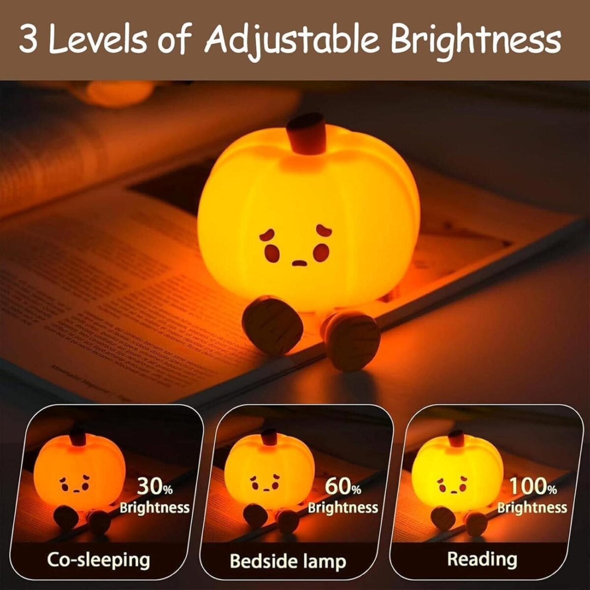 ⁦وناسة تاتش شكل يقطين مع  2 اضاءة مختلفة من السيليكون⁩ - الصورة ⁦8⁩