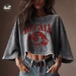 Recall كروب توب اوفر سايز باللون الرمادي المحجر