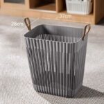 باسكت غسيل من البلاستيك المرن  لحمل وتنظيم الملابس بيد من الجانبين - الصورة 5