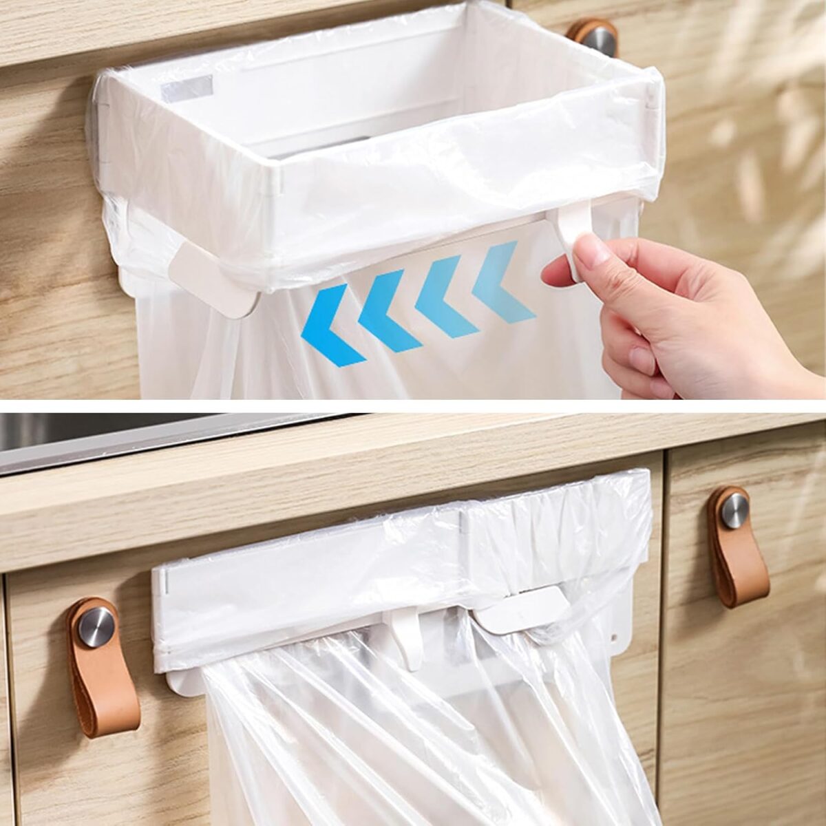 ⁦حامل اكياس قمامة من البلاستيك معلق قابل للطي⁩ - الصورة ⁦4⁩