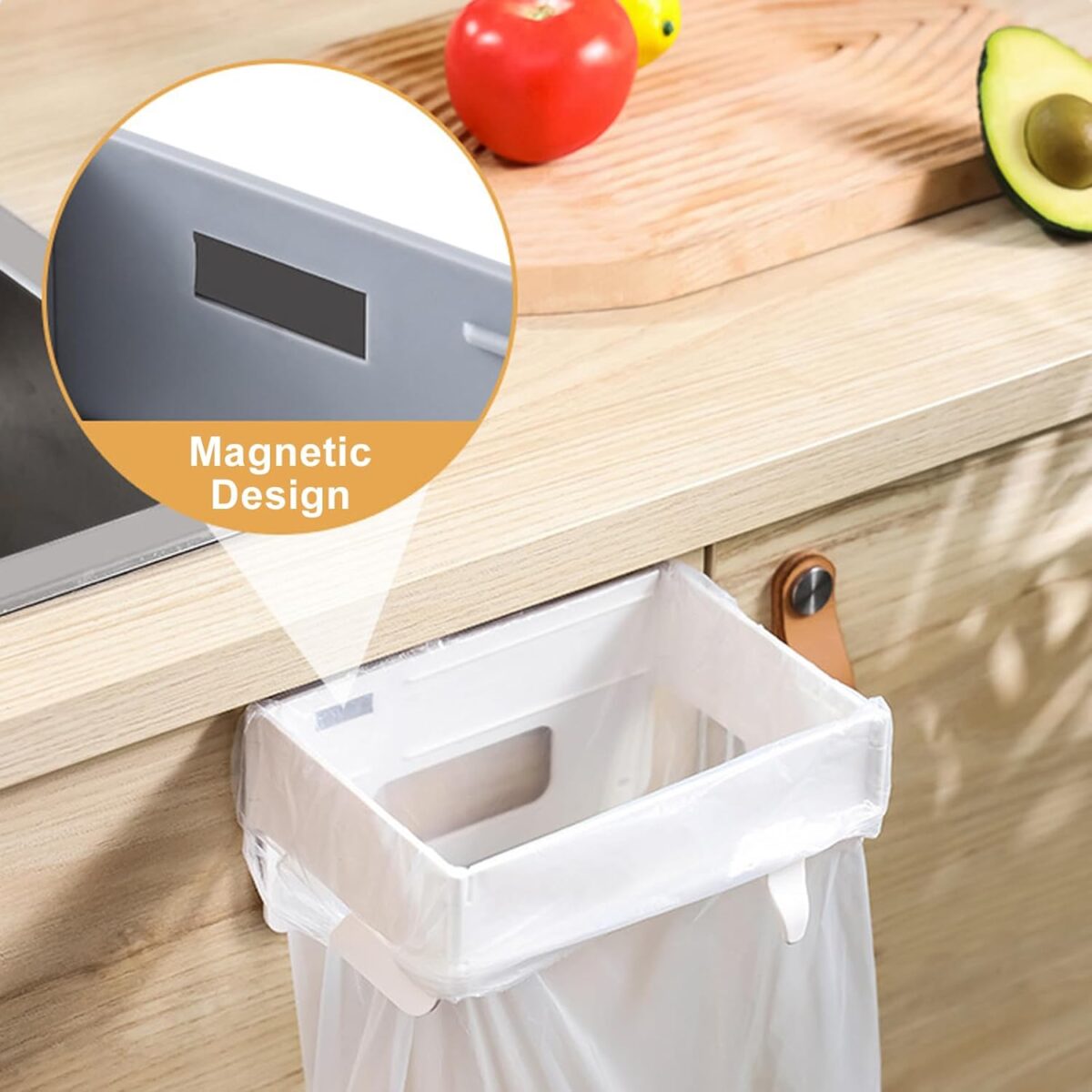 ⁦حامل اكياس قمامة من البلاستيك معلق قابل للطي⁩ - الصورة ⁦5⁩