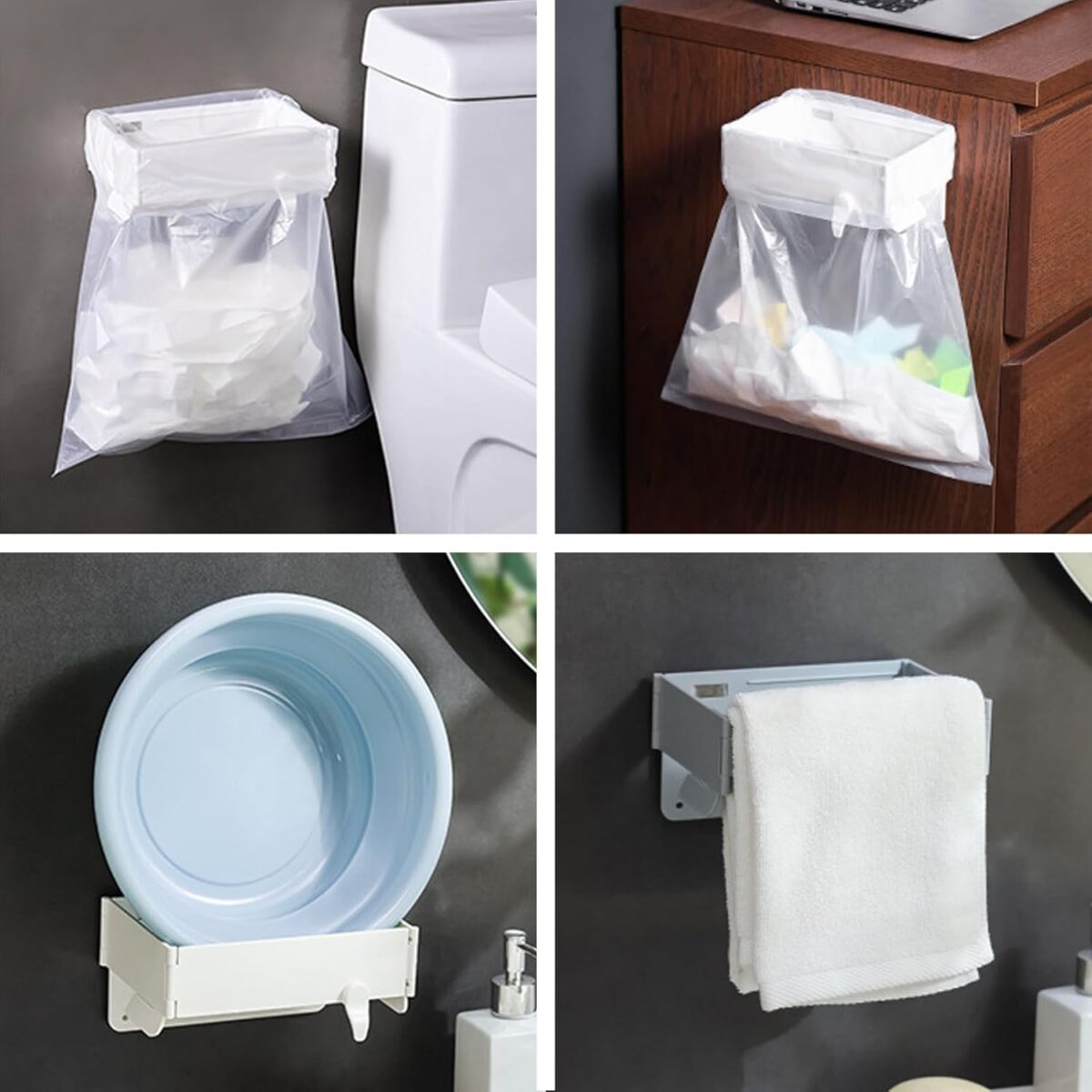 ⁦حامل اكياس قمامة من البلاستيك معلق قابل للطي⁩ - الصورة ⁦7⁩