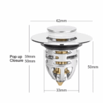 ⁦سدادة ومصفاة لأحواض المطبخ والحمام والبانيو⁩ - الصورة ⁦5⁩