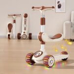 ⁦سكوتر بكرسي موسيقي مضئ للاطفال قابل للطي مع ارتفاع قابل للتعديل⁩ - الصورة ⁦3⁩