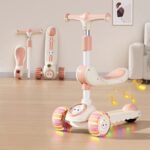 ⁦سكوتر بكرسي موسيقي مضئ للاطفال قابل للطي مع ارتفاع قابل للتعديل⁩ - الصورة ⁦4⁩