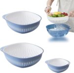 ⁦طبق بمصفاه بلاستيك منفصلة بسعة كبيرة لغسيل وتصفية الاطعمة⁩ - الصورة ⁦6⁩