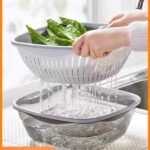 ⁦طبق بمصفاه بلاستيك منفصلة بسعة كبيرة لغسيل وتصفية الاطعمة⁩ - الصورة ⁦7⁩