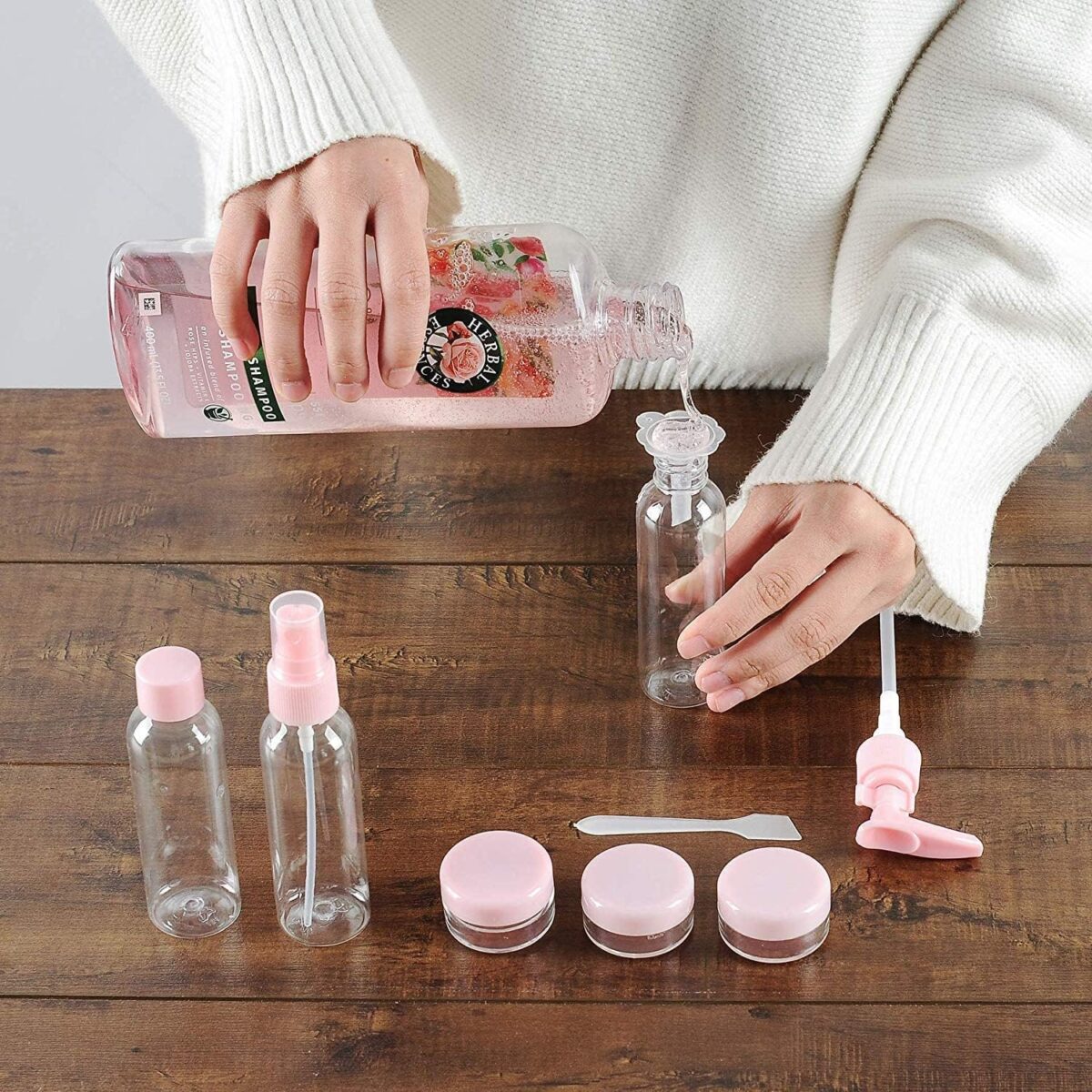 ⁦طقم زجاجات السفر 6 قطع لمستحضرات التجميل والعناية الشخصية⁩ - الصورة ⁦3⁩