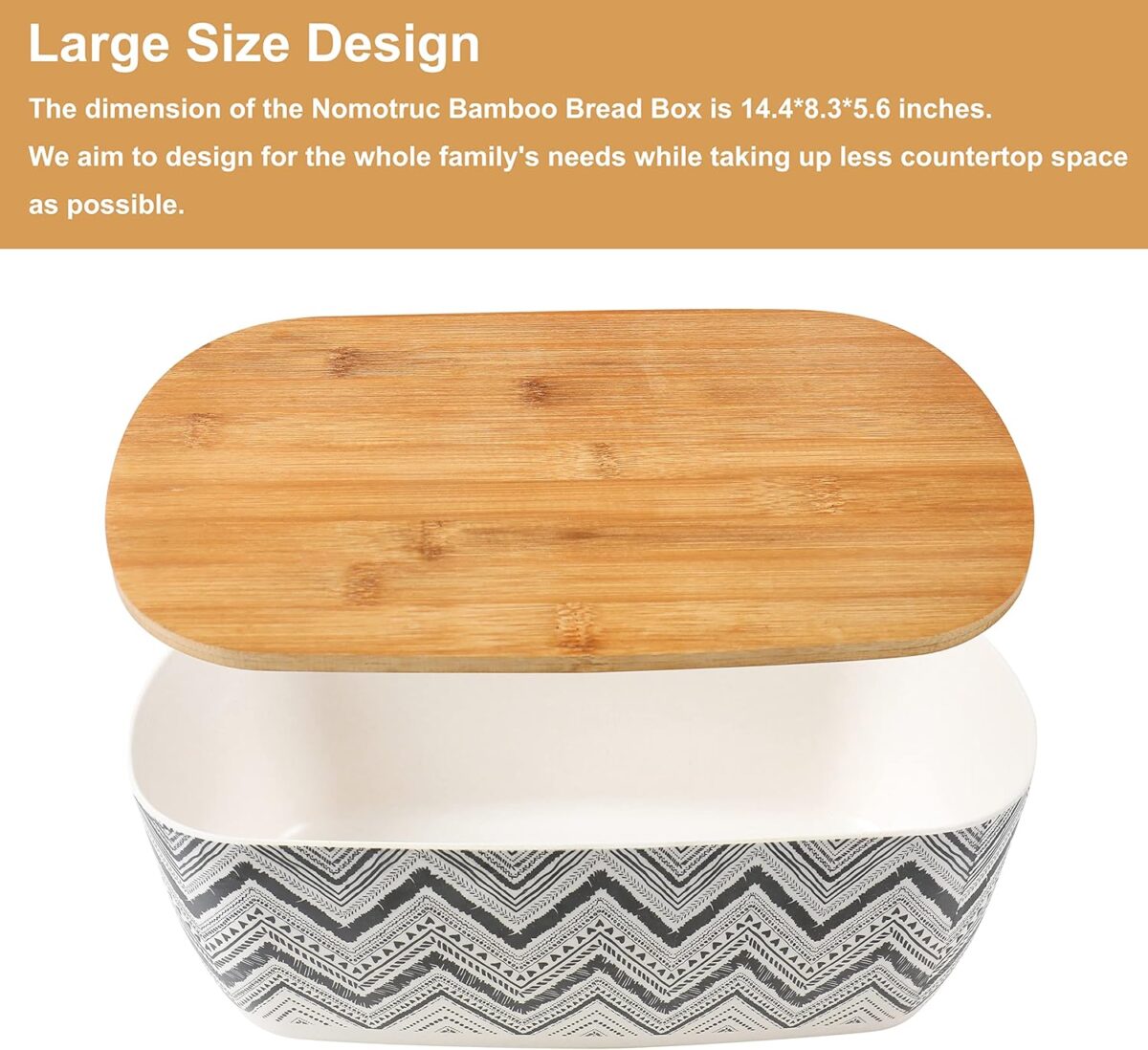 ⁦عياشة بامبو بغطاء خشبي محكم الغلق  لحفظ وتخزين المخبوزات⁩ - الصورة ⁦6⁩