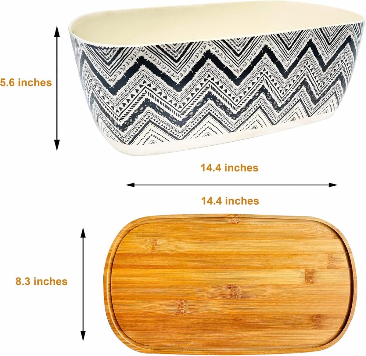 ⁦عياشة بامبو بغطاء خشبي محكم الغلق  لحفظ وتخزين المخبوزات⁩ - الصورة ⁦7⁩