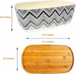 ⁦عياشة بامبو بغطاء خشبي محكم الغلق  لحفظ وتخزين المخبوزات⁩ - الصورة ⁦7⁩