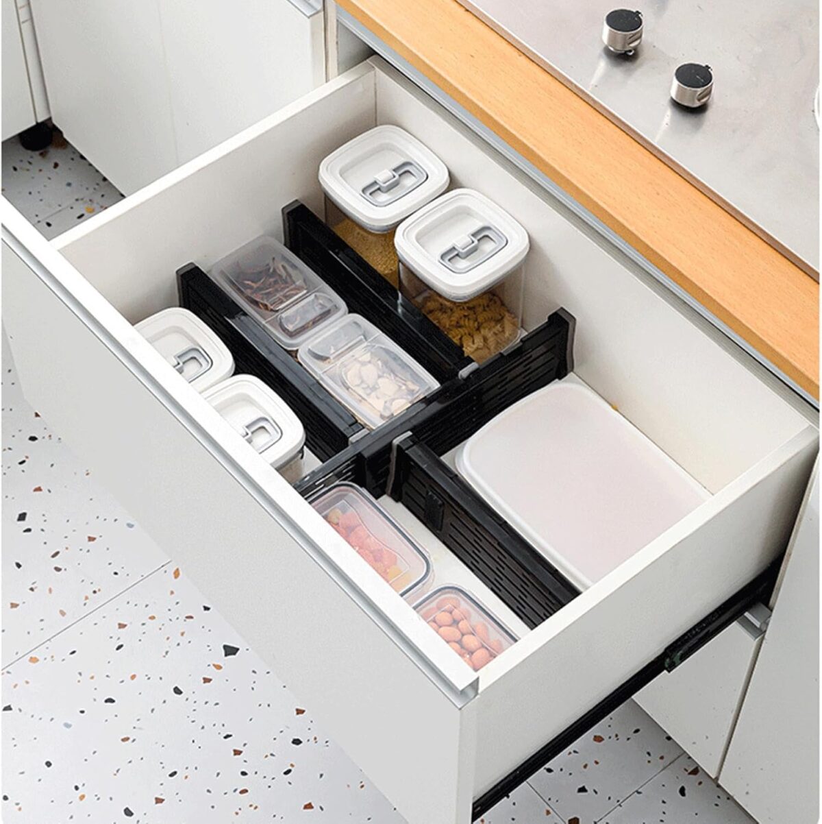 ⁦فاصل ادراج بلاستيك متعدد الاستخدامات قابل للتمدد⁩ - الصورة ⁦3⁩