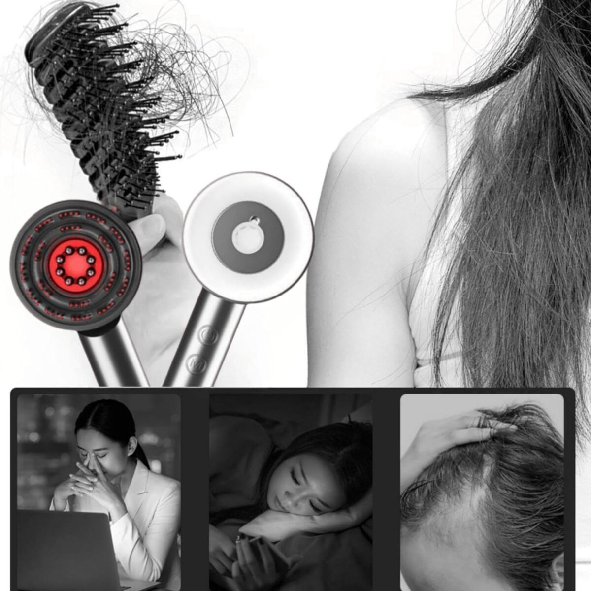 ⁦فرشة تدليك كهربائية لفروة الرأس ب3 سرعات بجزء مخصص للزيوت -تعمل بالشحن⁩ - الصورة ⁦4⁩