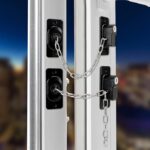 ⁦قفل أمان بسلسة معدن قابلة للتعديل ومفتاح لغلق النوافذ والابواب⁩ - الصورة ⁦2⁩