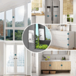 ⁦قفل أمان بسلسة معدن قابلة للتعديل ومفتاح لغلق النوافذ والابواب⁩ - الصورة ⁦4⁩