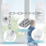 ⁦قفل أمان بسلسة معدن قابلة للتعديل ومفتاح لغلق النوافذ والابواب⁩ - الصورة ⁦7⁩