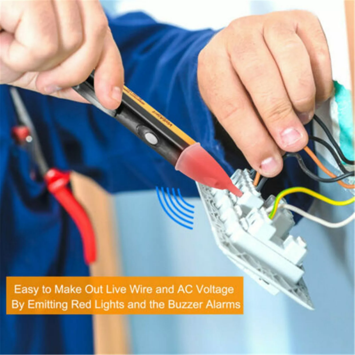 ⁦قلم تست كهربائي مزود خاصية التنبيه الصوتي مع ضوء يعمل بالحجارة⁩ - الصورة ⁦11⁩