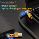 ⁦كابل شحن 4 في 1 مزدوج الرأس لنقل الداتا _ بقدرة 65 واط⁩ - الصورة ⁦8⁩