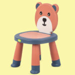 كرسي أطفال شكل دبدوب قابل للفصل مع قاعدة مانعة للانزلاق ومسند ظهر مرتفع