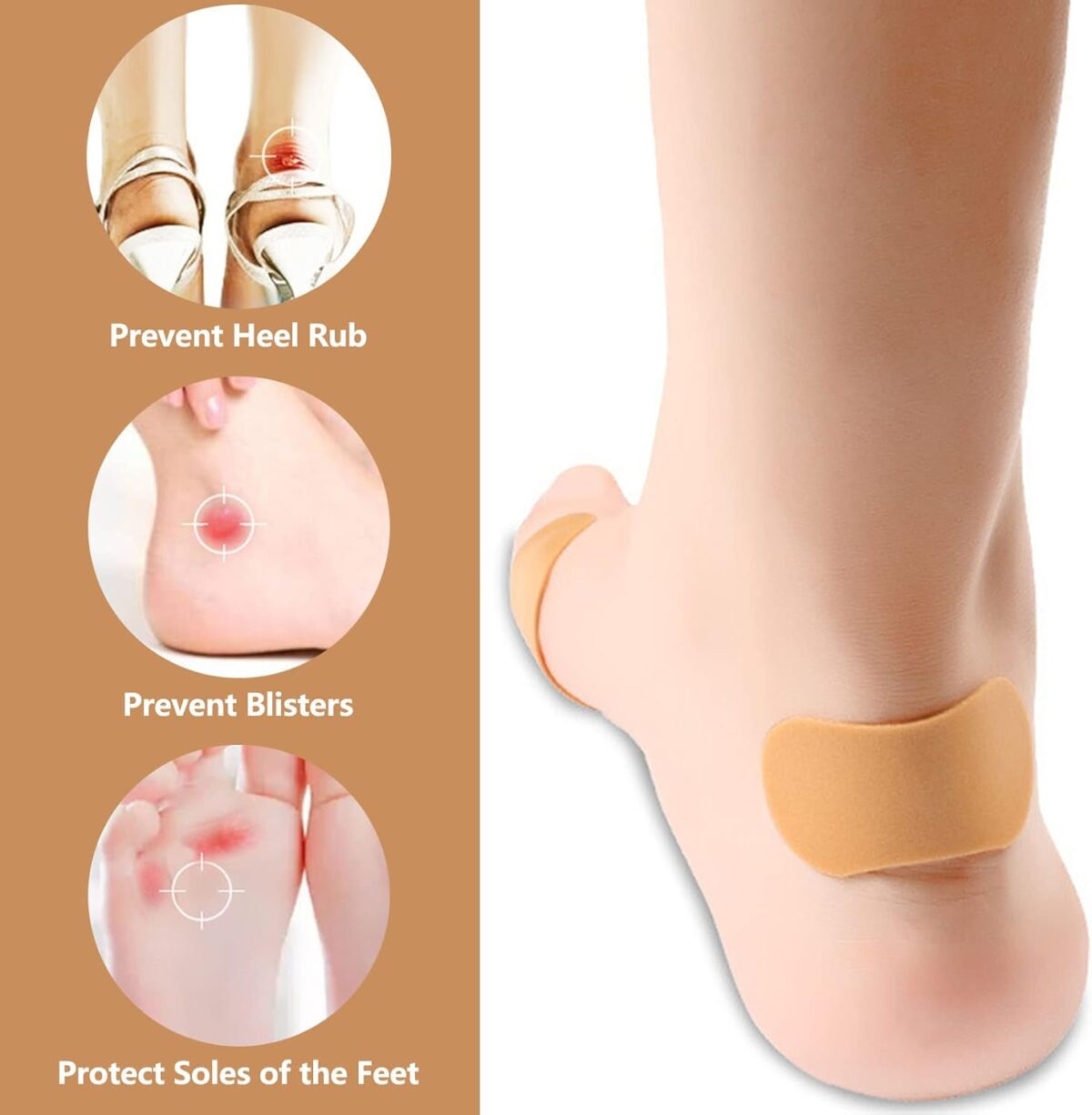 ⁦لاصقات فوم للقدم لحماية الجلد من الاحتكاك والجروح- 4 قطع⁩ - الصورة ⁦3⁩