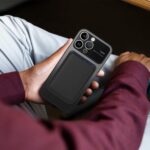 ⁦محفظة بطاقات وكروت مغناطيسية من الجلد لظهر الموبايل لموبايلات الايفون⁩ - الصورة ⁦5⁩