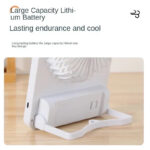 ⁦مروحة مكتب ب 3 سرعات مع اضاءة بيضاء - تعمل بالبطارية⁩ - الصورة ⁦5⁩