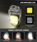 ⁦ولاعة كهربائية مقاومة للماء بكشاف ب 3 درجات إضاءة مختلفة لرحلات البحر والتخييم قابلة لإعادة الشحن⁩ - الصورة ⁦4⁩